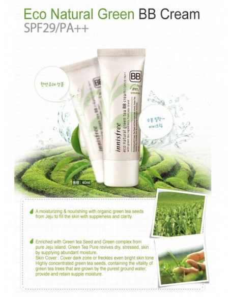INNISFREE Eco Natural Green Tea BB Cream SPF29PA 40ml 02 Natural Beige