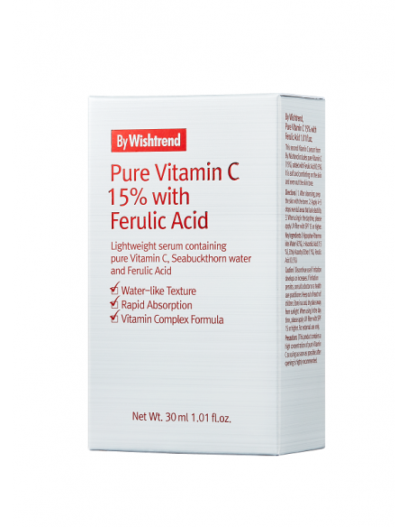 By Wishtrend Serum Pure Vitamin C15% with Ferulic Acid Réparateur Eclat Anti-âge-taches-imperfections 30ml